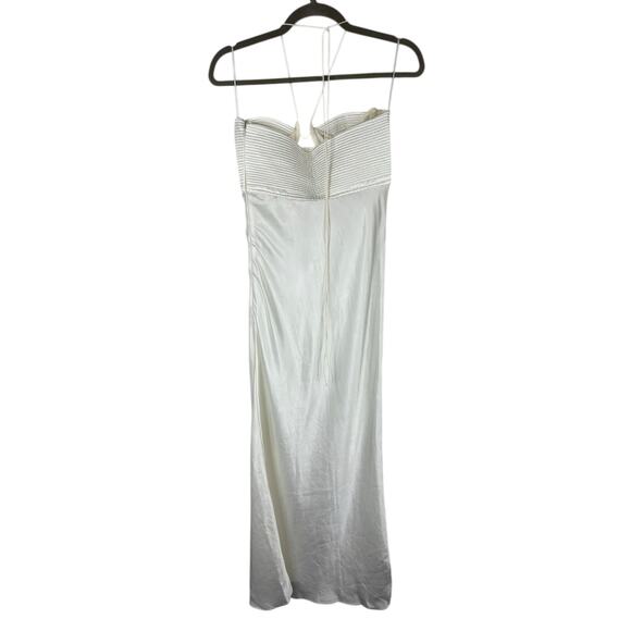 Anna October Sarah Maxi Dress Halter Neck Satin Formal Bridal Wedding Gala XS - Picture 6 of 10